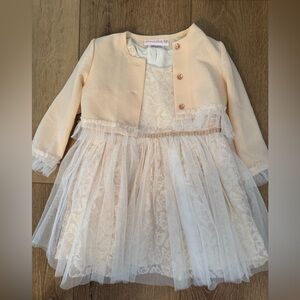 Bonnie Baby Cream and Gold Formal Dress